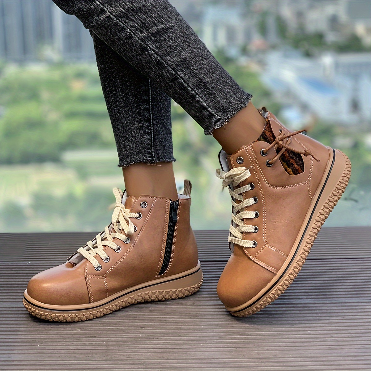 🔥Last Day Promotion 50% OFF - Women's Comfortable Lace-Up Leather Orthopaedic Ankle Boots