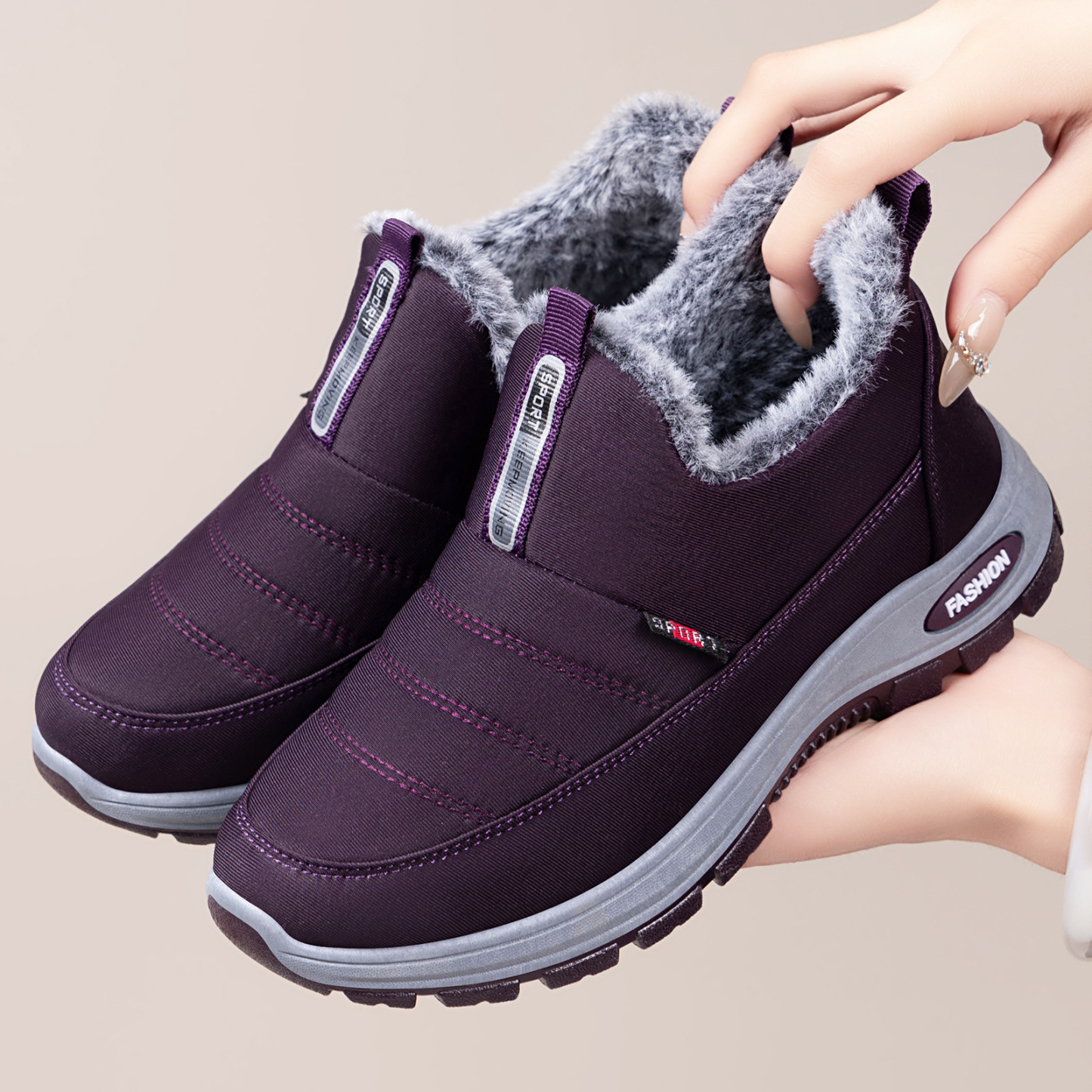 🔥Last Day Promotion 50% OFF - Women's Mid-to-Senior Winter Slip-On Orthopedic Warm Shoes