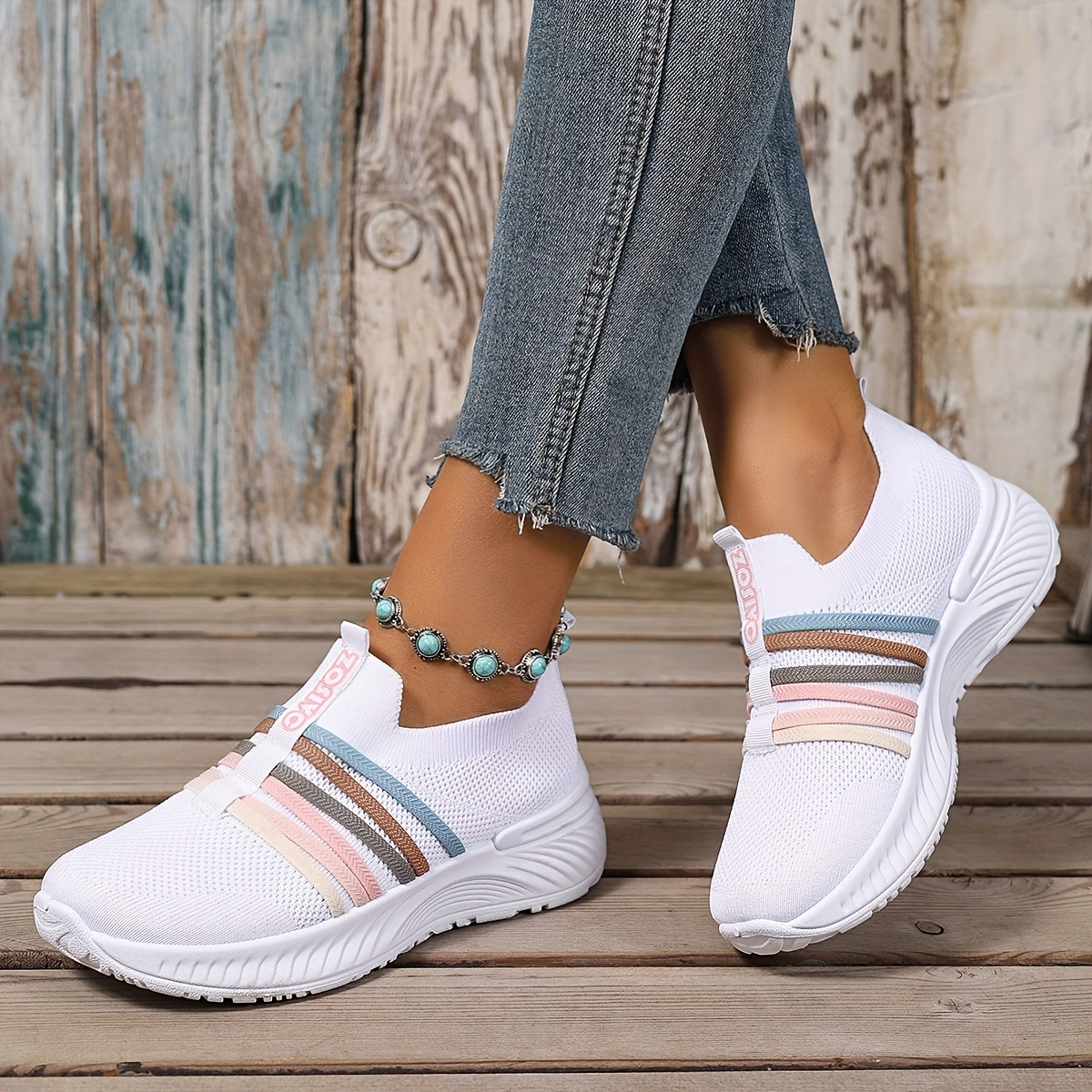 🔥Last Day Promotion 50% OFF - Women's Water-Colour Striped Breathable Casual Shoes