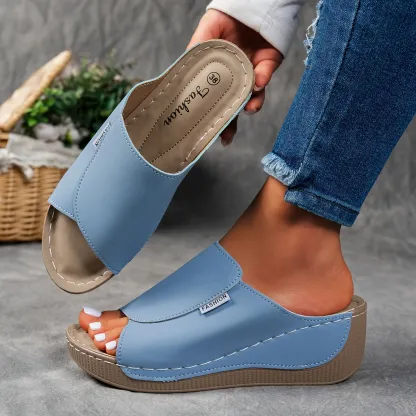 🔥Last Day Promotion 50% OFF - Women's Comfortable Thick Sole Arch Support Leather Slippers