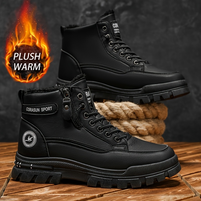 🔥Last Day! 50% OFF - Men's Non-Slip Thermal Leather Snow Boots