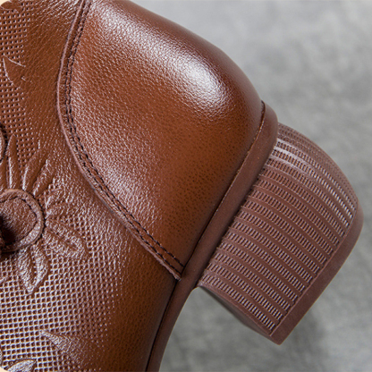 🔥Last Day Promotion 50% OFF - Women's Comfortable Warm Handcrafted Leather Ankle Boots