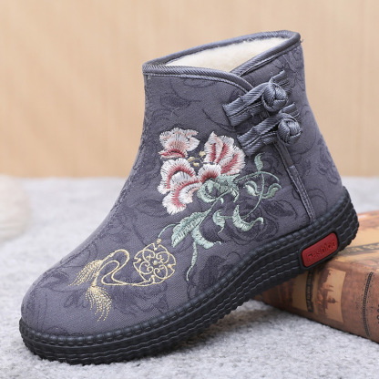 🔥Last Day Promotion 50% OFF - Women's Hand-Embroidered Warm Cotton Boots