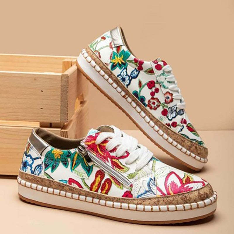 🔥Last Day Promotion 50% OFF - Women's Fashion Hand Embroidered Orthopaedic Sneakers