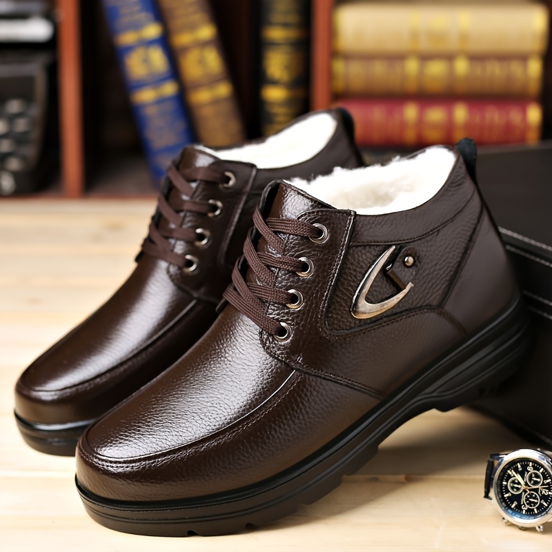 🔥Last Day! 50% OFF - Men's Winter Lining High-Top Leather Shoes