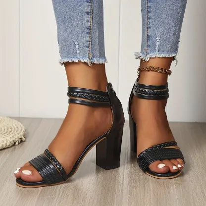 🔥Last Day Promotion 50% OFF - Women's Braided Strap High Heeled Sandals