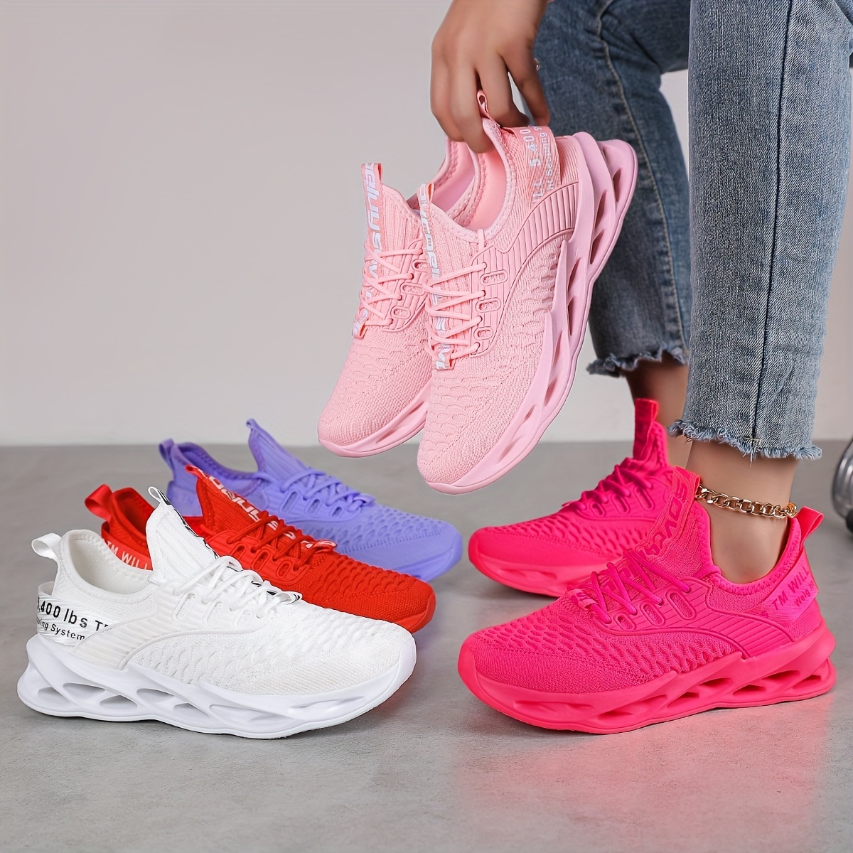 Women's New Breathable Shock-Absorbing Elastic Fashionable Sneakers