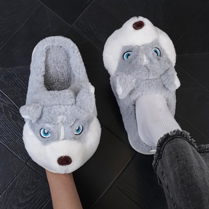 🔥Last Day Promotion 50% OFF - Adorable Husky-Shaped Plush Slippers