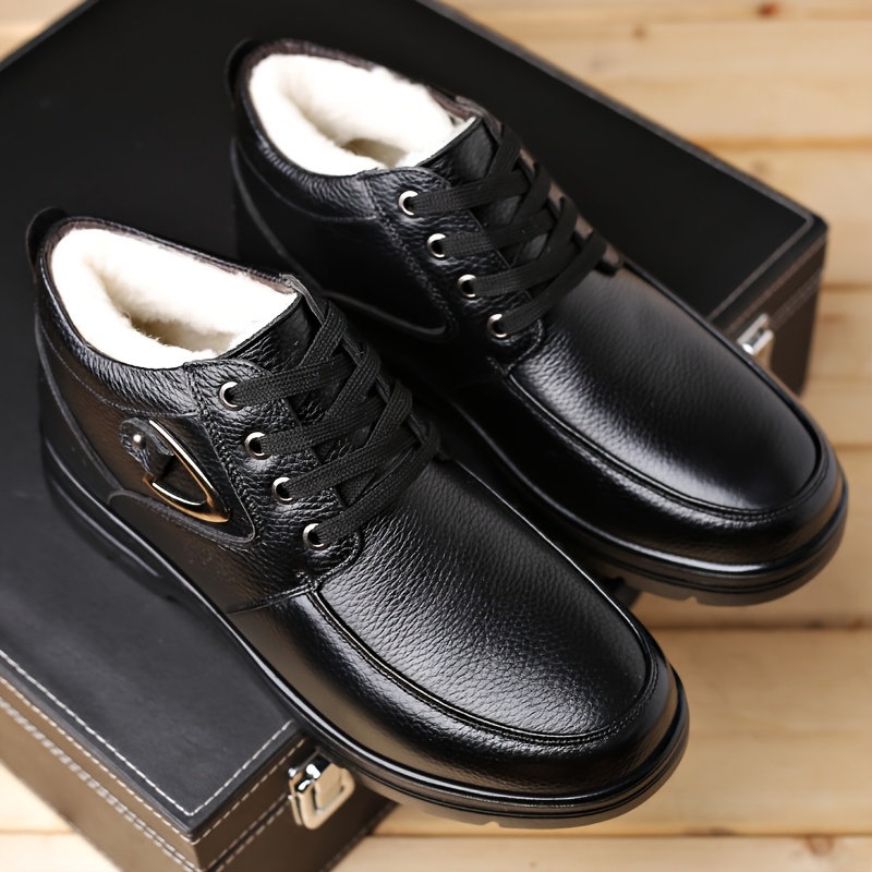 🔥Last Day! 50% OFF - Men's Winter Lining High-Top Leather Shoes
