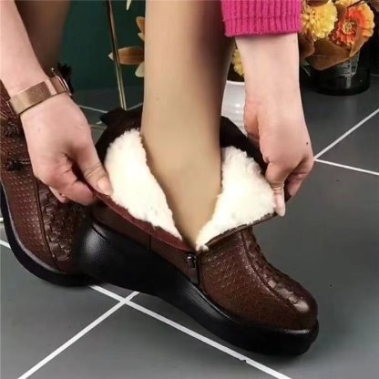 🔥Last Day Promotion 50% OFF - Women's Comfortable Warm Handcrafted Genuine Leather Ankle Boots