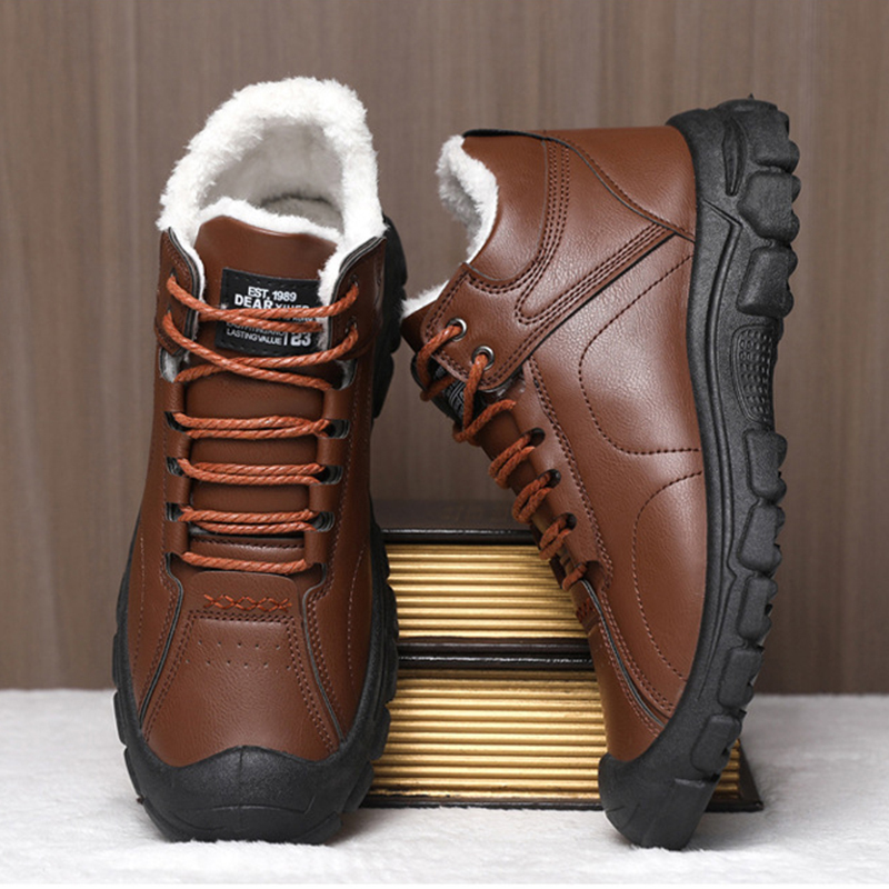 ⏰Last Day! 50% OFF 🔥Men's Thermal High-Top Genuine Leather Orthopaedic Shoes