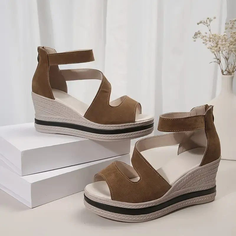 🔥Last Day Promotion 50% OFF - Women's Comfort Solid Colour Wedge Sandals