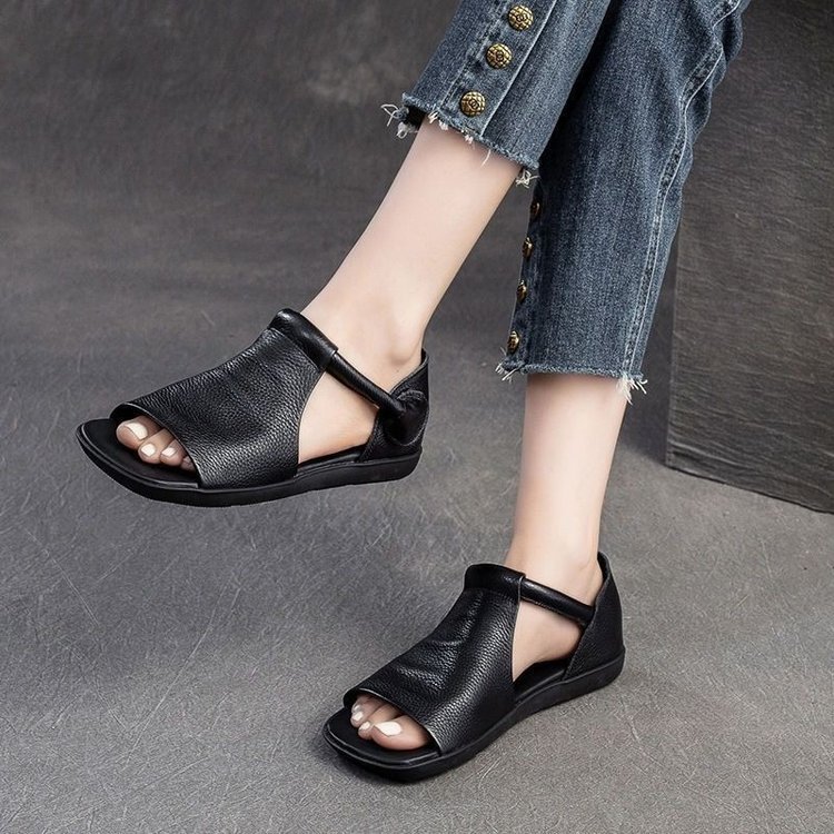 🔥Last Day Promotion 50% OFF - Women's Vintage-Style Genuine Leather Casual Sandals