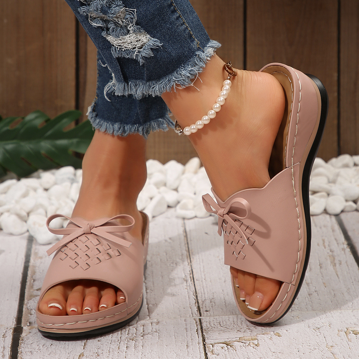 🔥Last Day Promotion 50% OFF - Women’s Fashionable Orthopaedic Leather Wedge Sandals