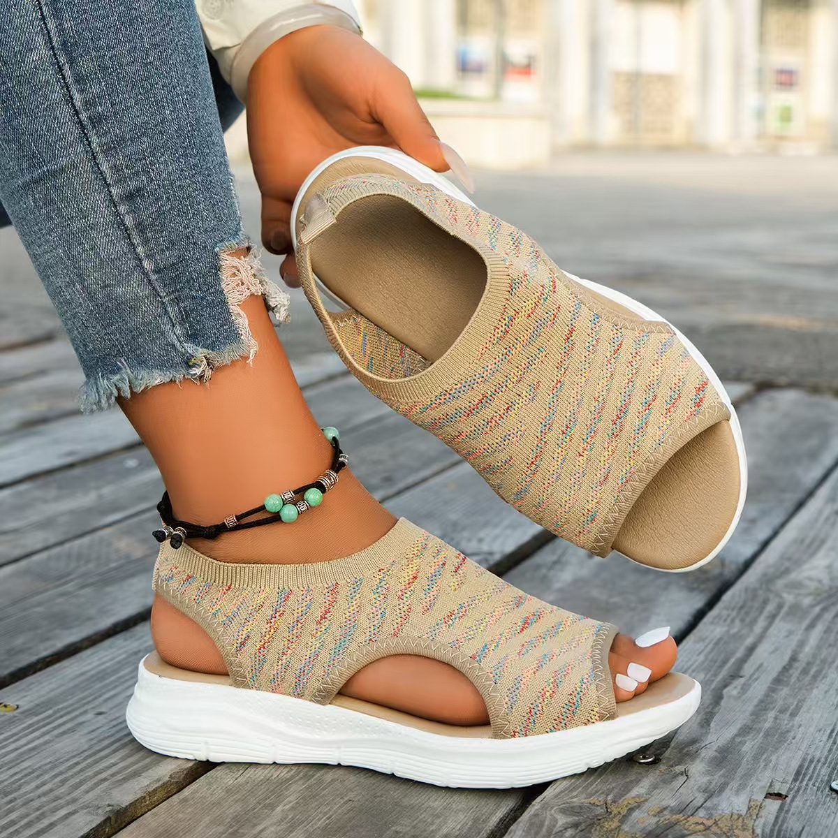 🔥Last Day Promotion 50% OFF - Women’s Fashionable Open-Toe Wedge Orthopaedic Sandals