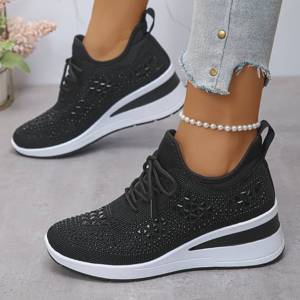 🔥Last Day Promotion 50% OFF - Women's Fashion Breathable Rhinestone-Embellished Orthopaedic Sneakers