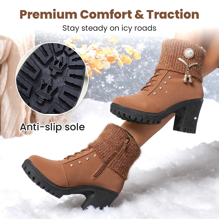 🔥Last Day Promotion 50% OFF - Women's Thick Warm Chunky Heel Boots