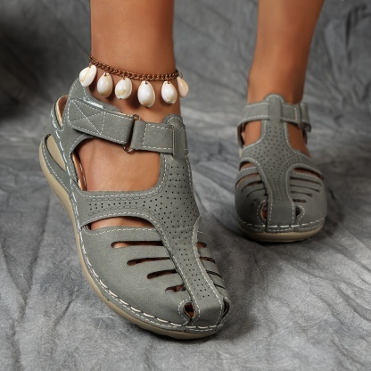 🔥Last Day Promotion 50% OFF - Women's Comfortable Cut-out Wedge Orthopaedic Sandals
