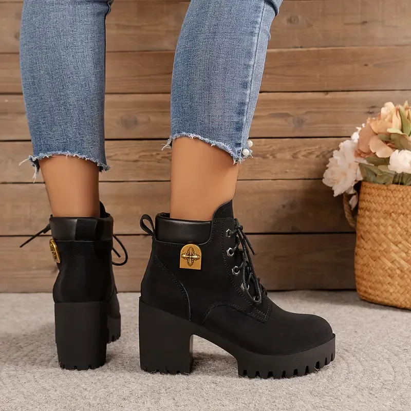 🔥Last Day Promotion 50% OFF - Women's Fashion Chunky Heel Orthopaedic Short Boots