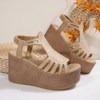 🔥Last Day Promotion 50% OFF - Women’s Rhinestone-Embellished Thick-Soled Orthopaedic Sandals