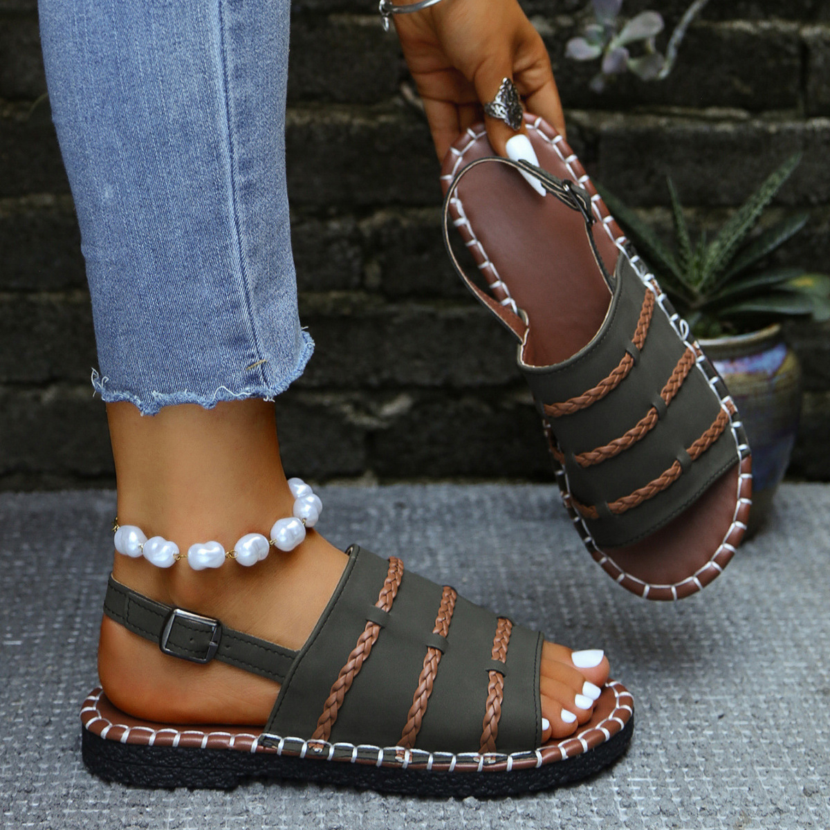🔥Last Day Promotion 50% OFF - Women’s Woven-Strap Casual Sandals