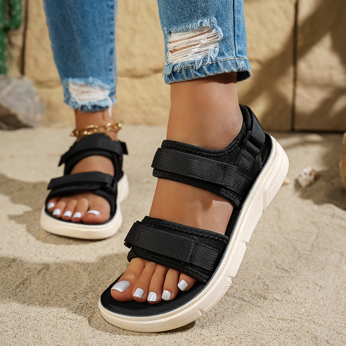 🔥Last Day Promotion 50% OFF - Women's Comfortable Velcro-Fastening Casual Sandals