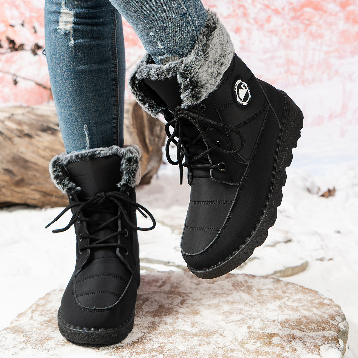 🔥Last Day Promotion 50% OFF - Women's Cozy Winter Waterproof Anti-Slip Orthopedic Boots