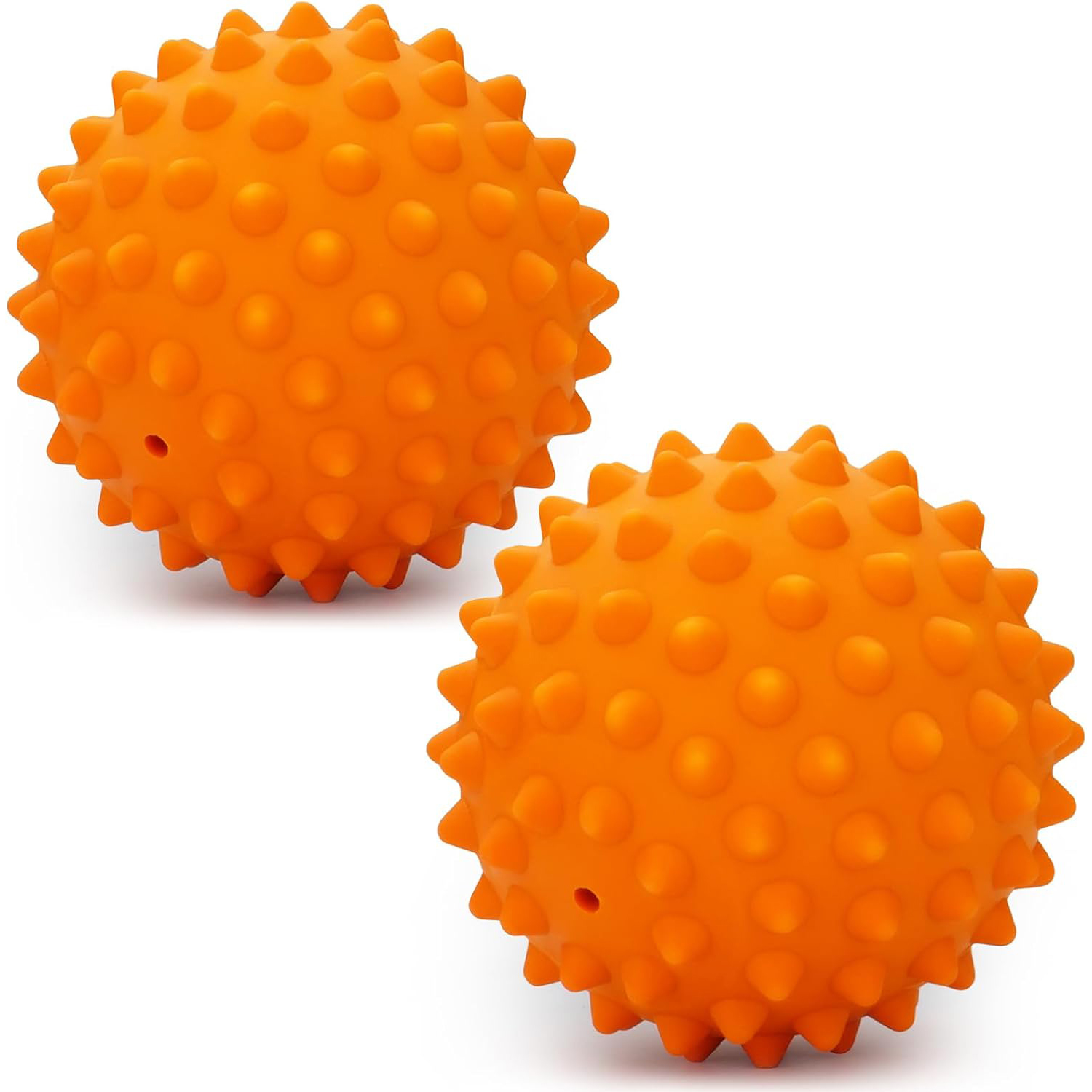 Apasiri Peanut Flavor Dog Ball, Indestructible Dog Toy for Aggressive Chewers, Large Breed, Squeaky, Rubber, Orange