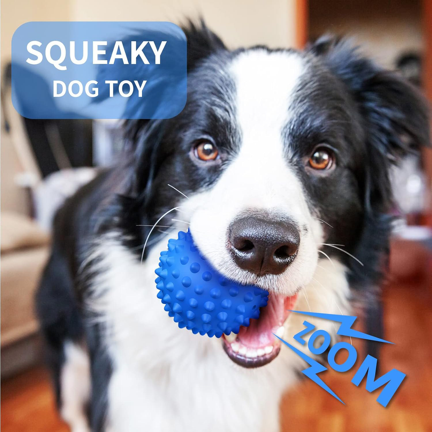 Apasiri Squeaky Ball Dog Toys for Large Dogs, Dog Toy, Indestructible Dog Balls for Aggressive Chewers, Outdoor Dog Toys, Balls for Dogs Aggressive Chewers, Bacon Flavor Floatable Ball Blue