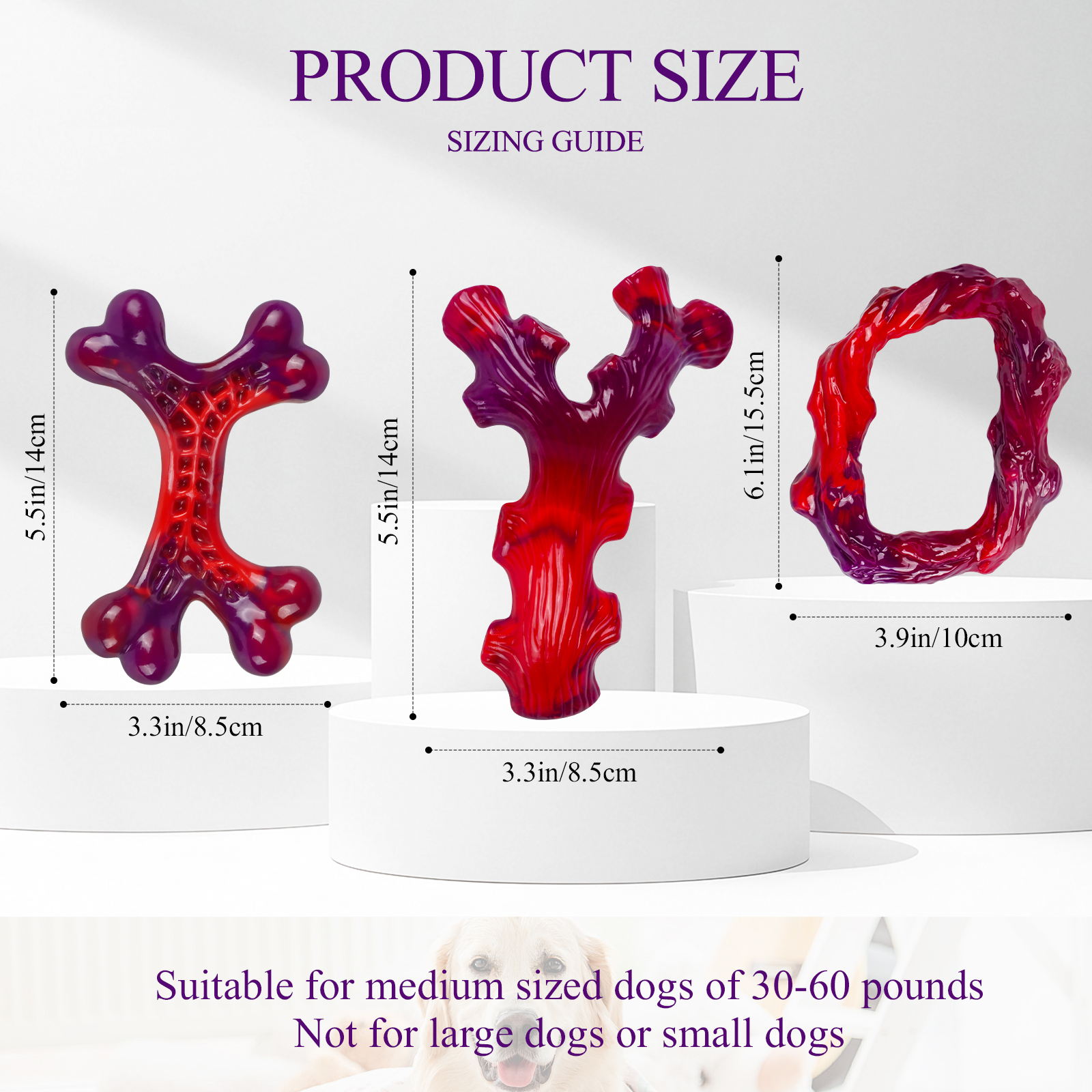 6-Pack Indestructible Dog Toys for Large Breed