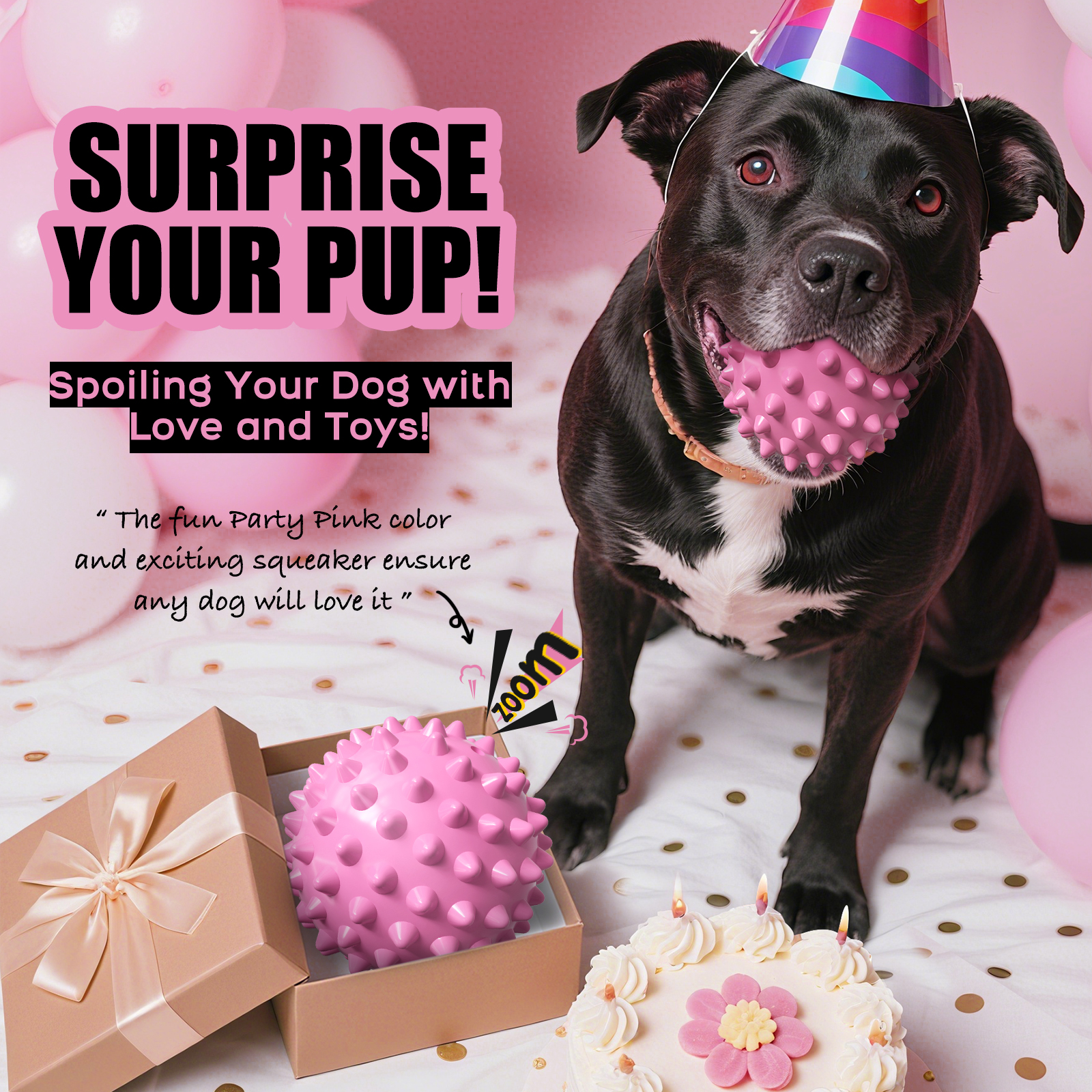 Apasiri Squeaky Ball Chew Toys for Aggressive Chewers