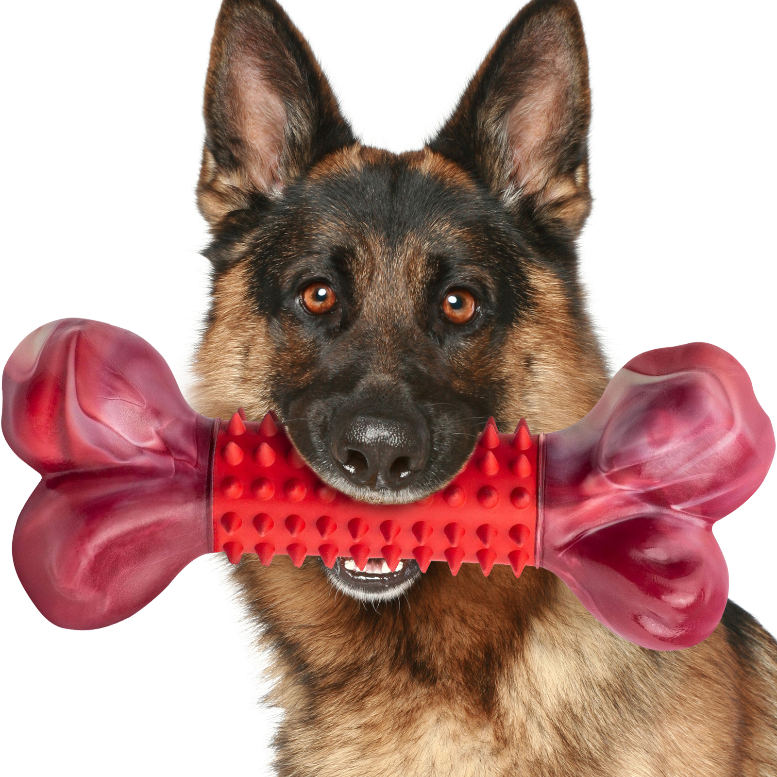 Apasiri Tough Dog Toys for Aggressive Chewers Large Breed, Beef Flavor Dog Chew Bone, Nylon & Rubber Chew Toy for Medium Large Dogs