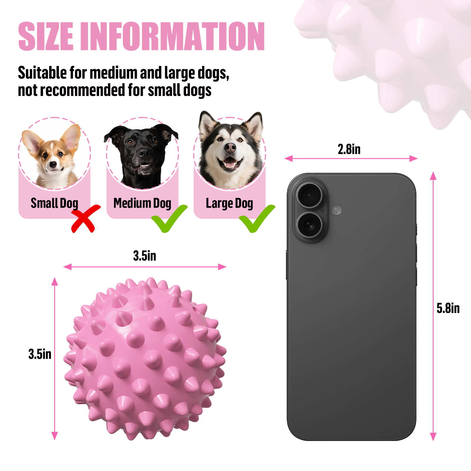 Apasiri Squeaky Ball Chew Toys for Aggressive Chewers