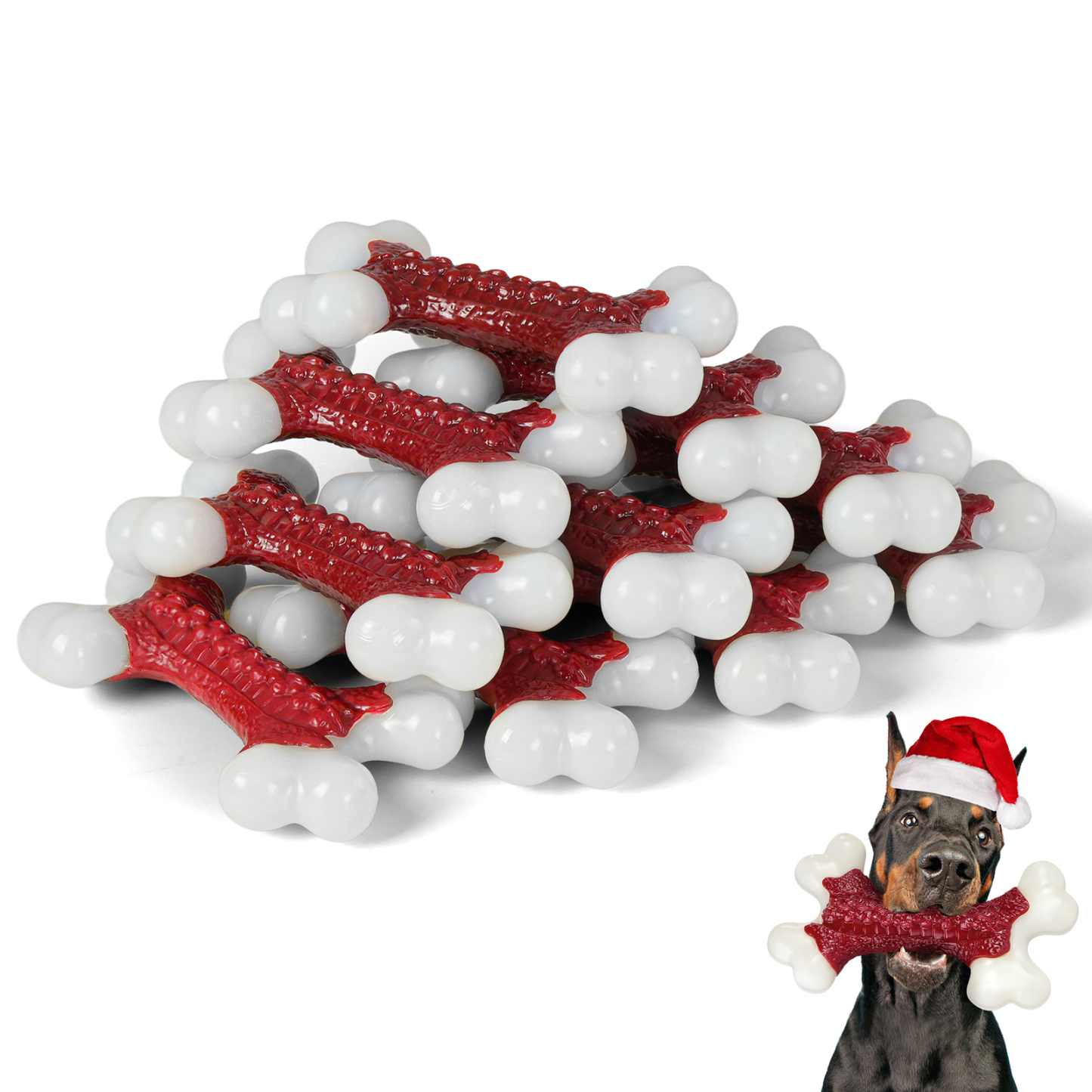 Tough Dog Toys, Toys for Aggressive Chewers Large Breed ：Red