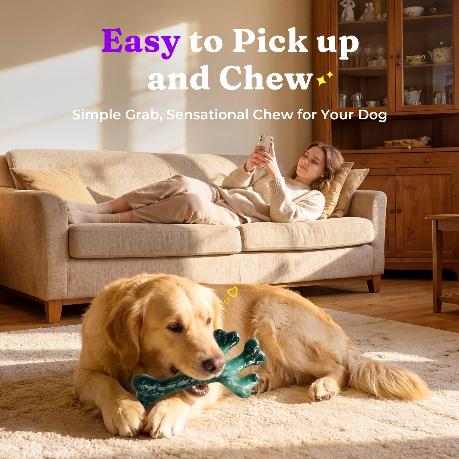 Frienhund 2 Pack Indestructible Dog Chew Toys for Aggressive Chewers, XL Textured Cactus & Beef Nylon Bones, Treat Dispensing for Peanut Butter Yogurt, for Large Dogs 20-90 lbs