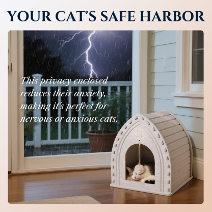 Apasiri Cat Beds for Indoor Cats  Single-Triangle Roof