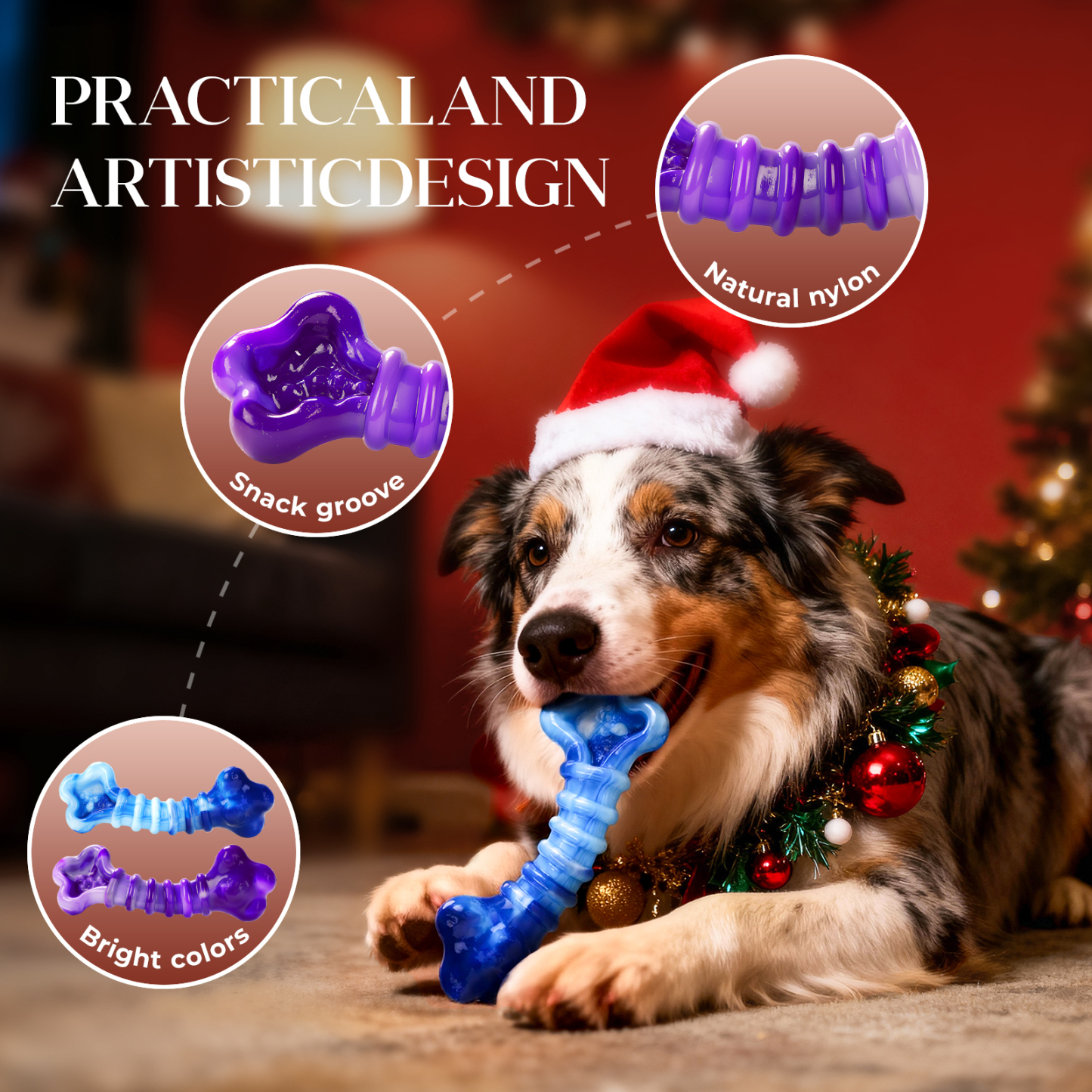Indestructible Dog Toys for Aggressive Chewers: 2-Pack Tough Chew Toy for Large Dogs