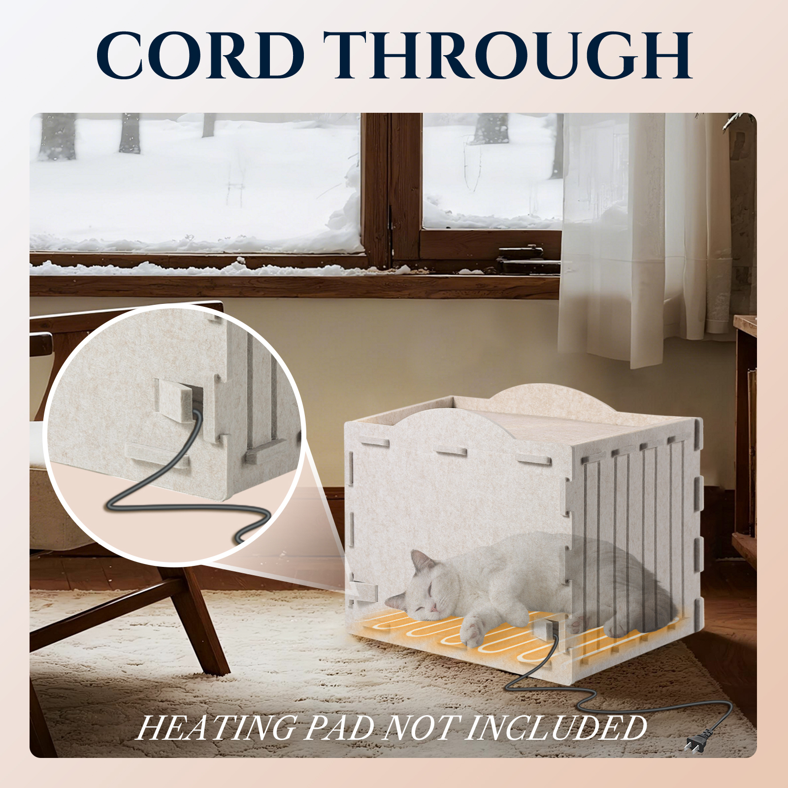 Apasiri 2-Story Cat House for Indoor Cats  Single-Flat Roof