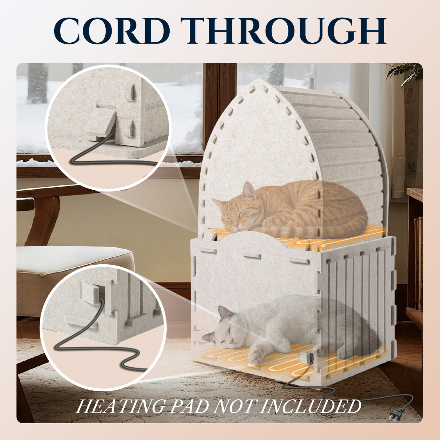 Apasiri 2-Story Cat House for Indoor Cats Double