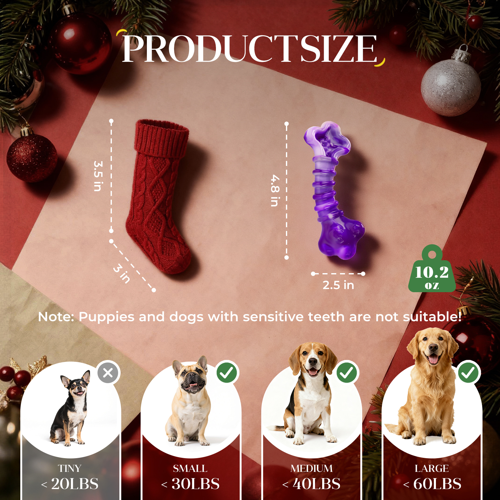 Indestructible Dog Toys for Aggressive Chewers: 2-Pack Tough Chew Toy for Large Dogs