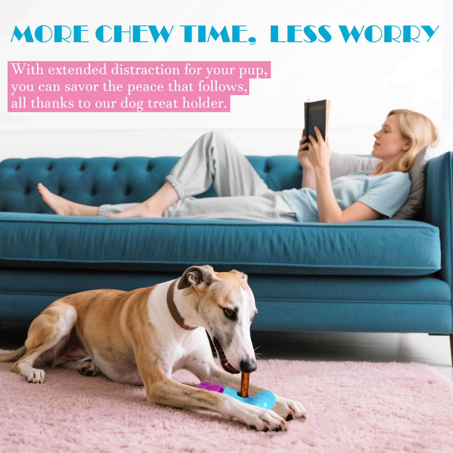 Apasiri Bully Stick Holder for Aggressive Chewers : Pink