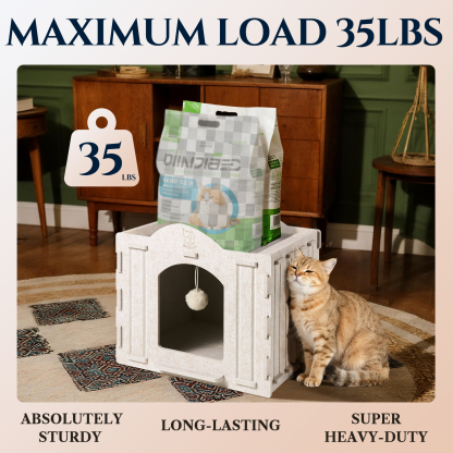 Apasiri 2-Story Cat House for Indoor Cats  Single-Flat Roof