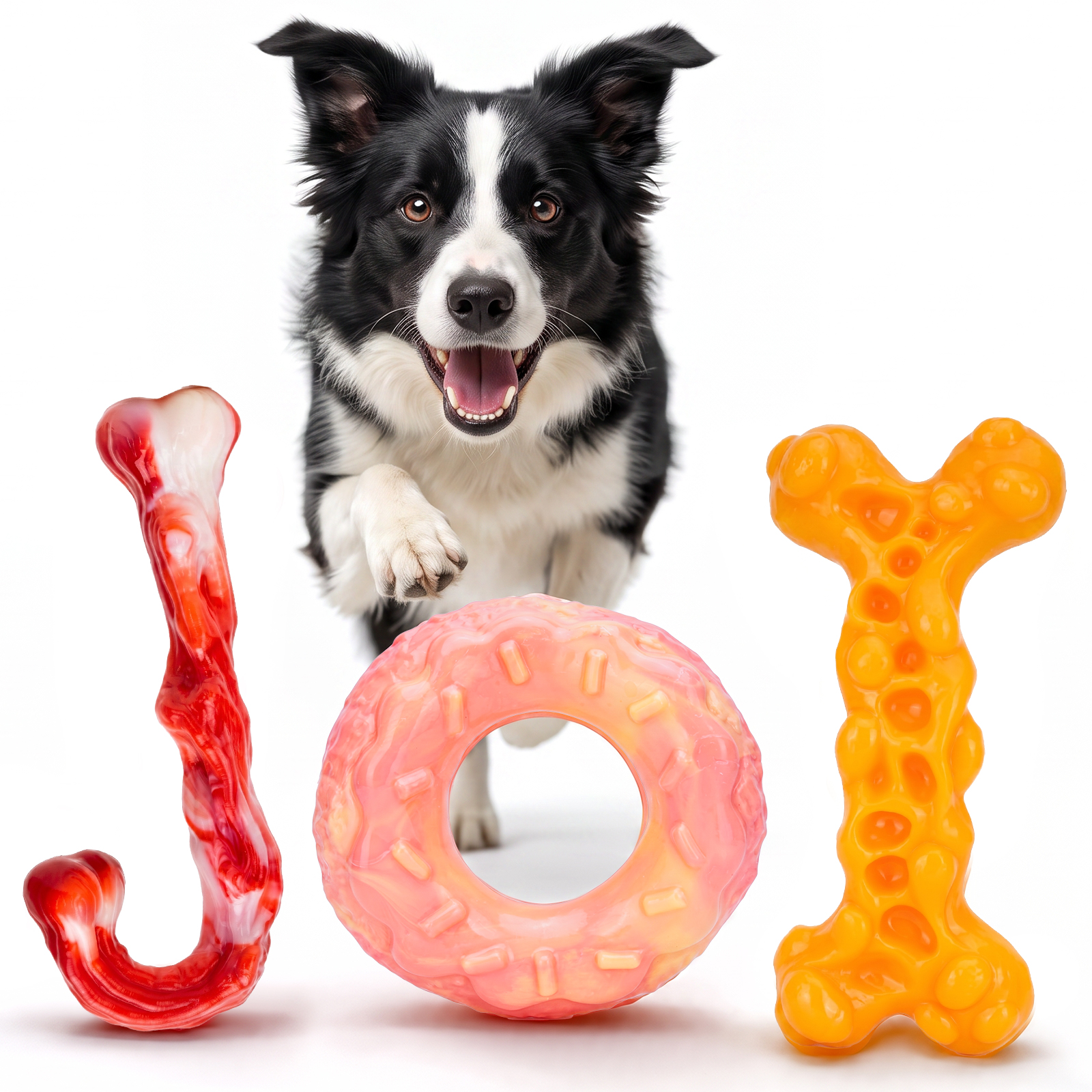 3-Pack Dog Toys for 30-90lbs Aggressive Chewers, Heavy‑Duty Nylon Tough Chew Toys, Natural Milk Flavor, Dessert‑Shaped Fun Chew Bones for Medium&Large Dogs, Long‑Lasting, Clean Teeth