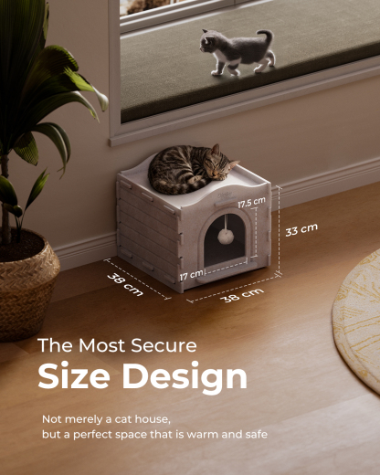 ChienBox：Felt Cat House Indoor: Sturdy & Scratch-Resistant, Puzzle-Style Large Cat Shelter for Indoor Cats