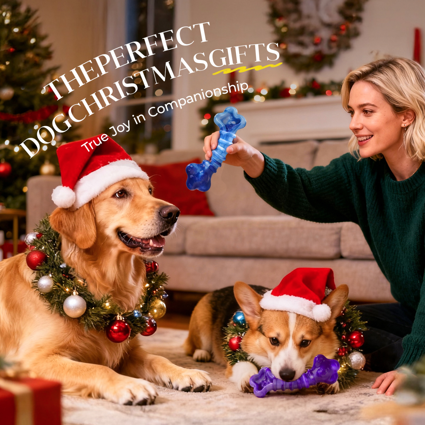 Indestructible Dog Toys for Aggressive Chewers: 2-Pack Tough Chew Toy for Large Dogs