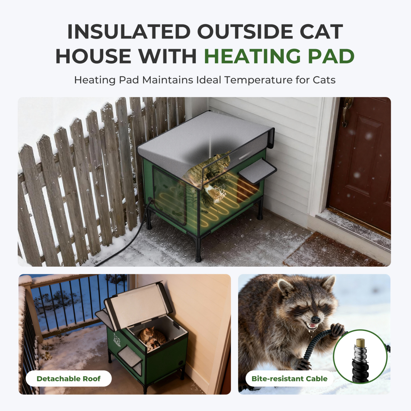 Apasiri Heated Cat House for Outdoor