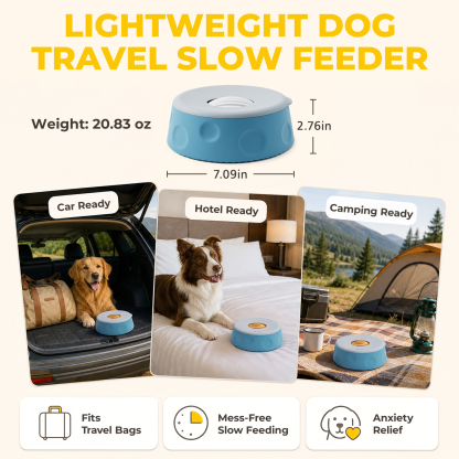 Slow Feeder Dog Bowl with Rolling Ball, Interactive Dog Lick Bowl 1.6 Cup Silicone dog lick bowl for yogurt, broth & liquid treats. Doubles as a dog licking toy with a stable suction cup base