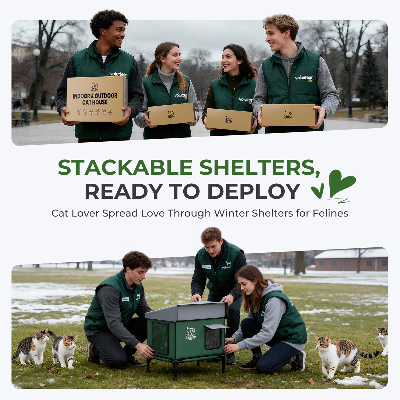 Apasiri Heated Cat House for Outdoor