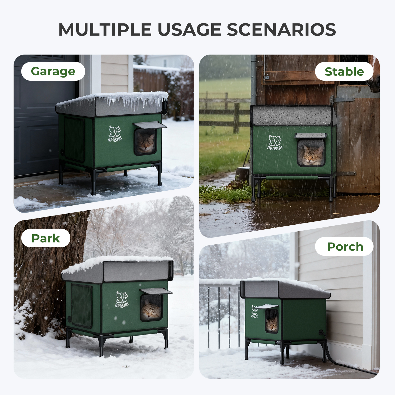 Apasiri Heated Cat House for Outdoor