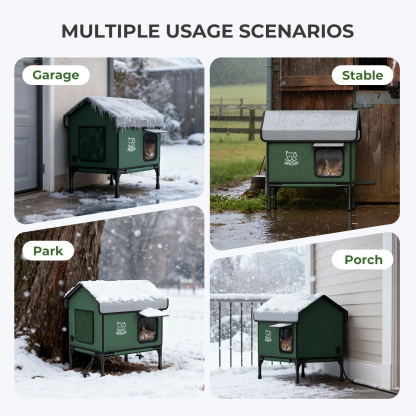 Apasiri Heated Outdoor Cat House for Winter : Medium